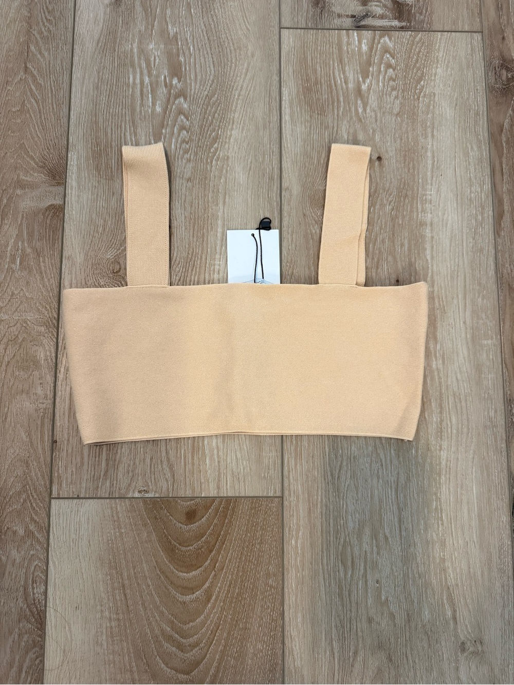 Zara Peach Wide-Strap Cropped Tank